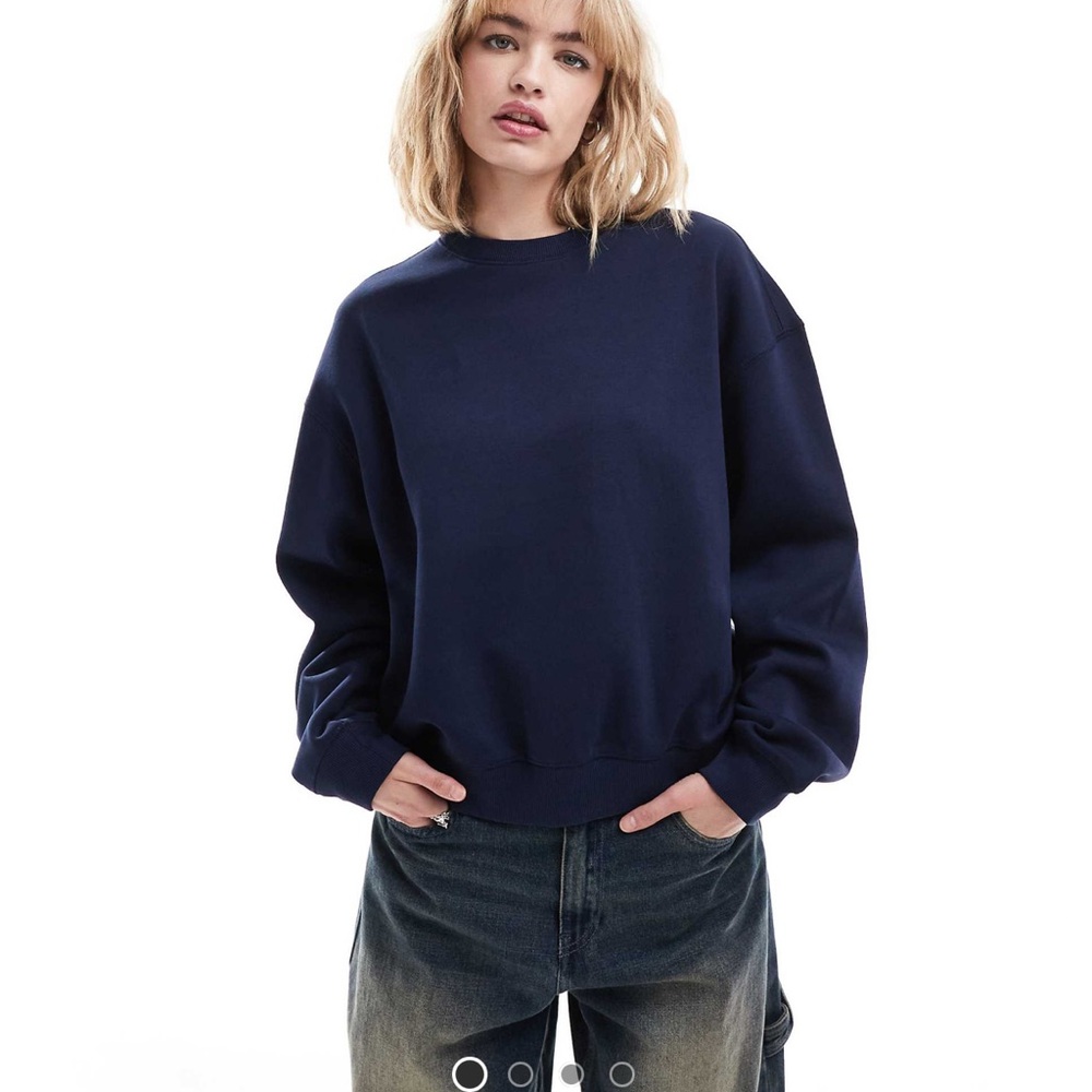 Weekday Essence sweatshirt in navy - size M